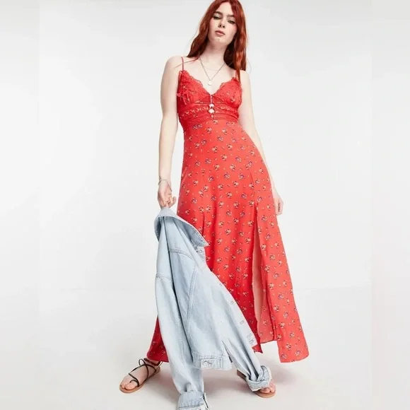 Free People Red Floral Dress - Picture 3 of 10